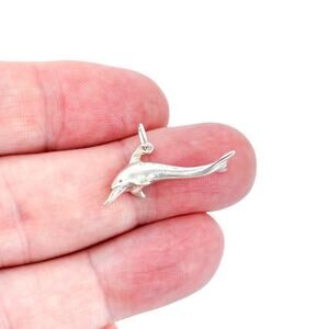 Vintage Sterling Silver 925 Leaping Dolphin Charm Pendant